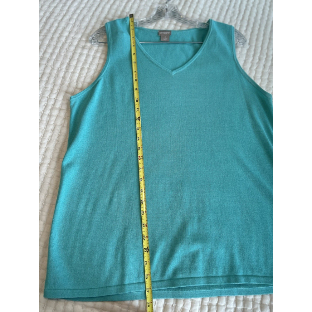 Chico's Cardigan & Shell Twinset Spring Green Lightweight Sz 2 Large - Picture 15 of 16